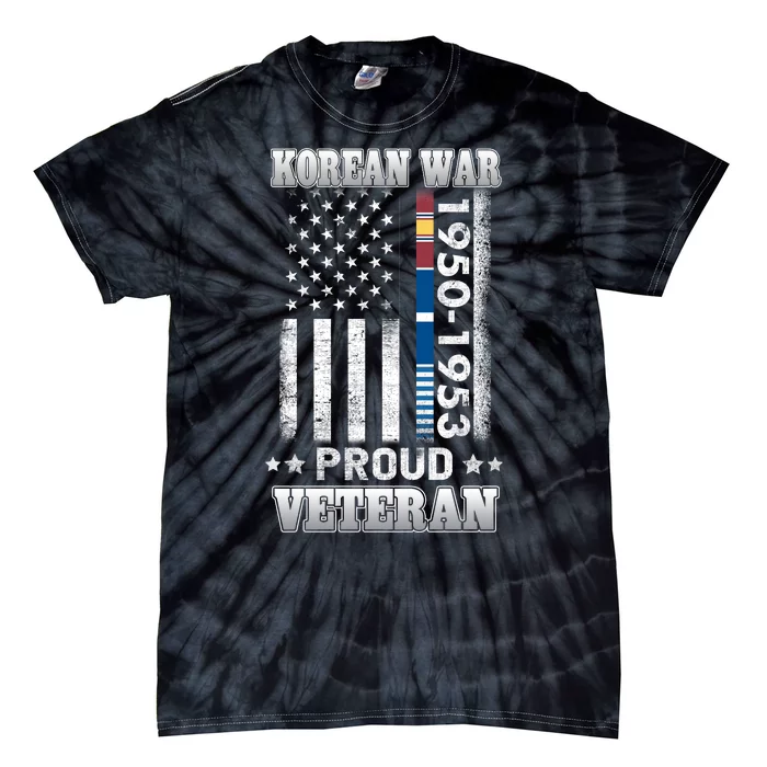 Korean War Proud Veteran For Military American Flag Patriotic Tie-Dye T-Shirt