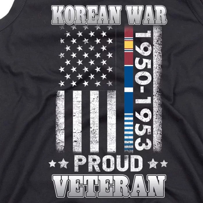 Korean War Proud Veteran For Military American Flag Patriotic Tank Top