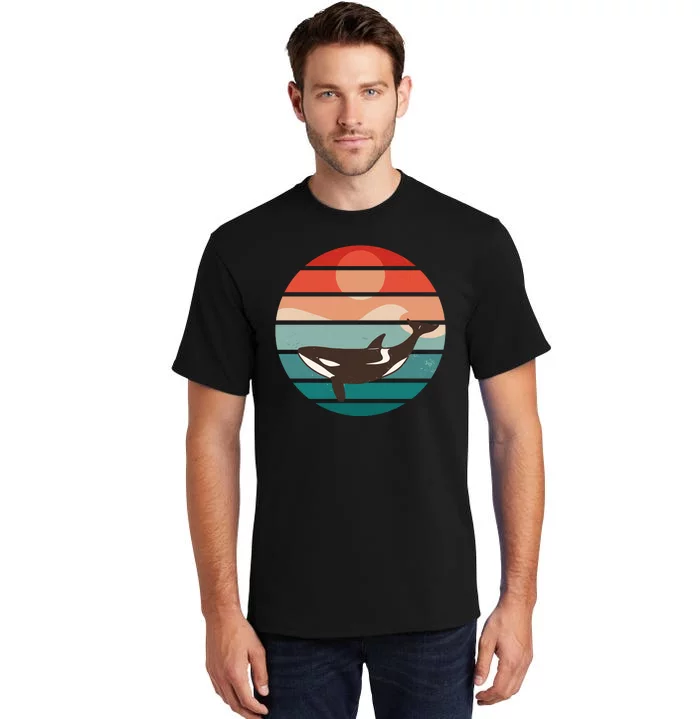 Killer Whale Retro Sunset Tall T-Shirt