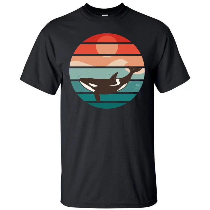 Killer Whale Retro Sunset Tall T-Shirt