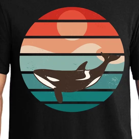 Killer Whale Retro Sunset Pajama Set