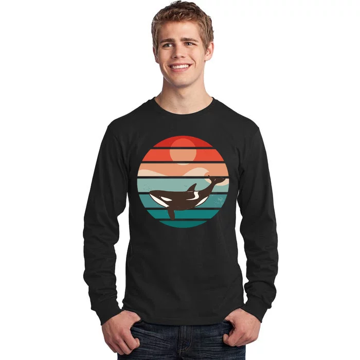 Killer Whale Retro Sunset Tall Long Sleeve T-Shirt