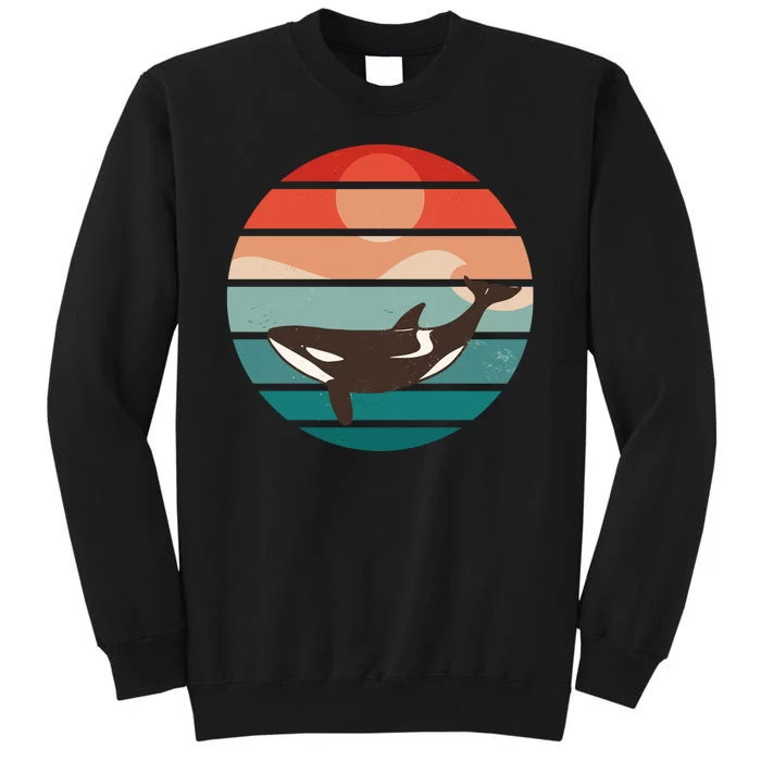 Killer Whale Retro Sunset Tall Sweatshirt