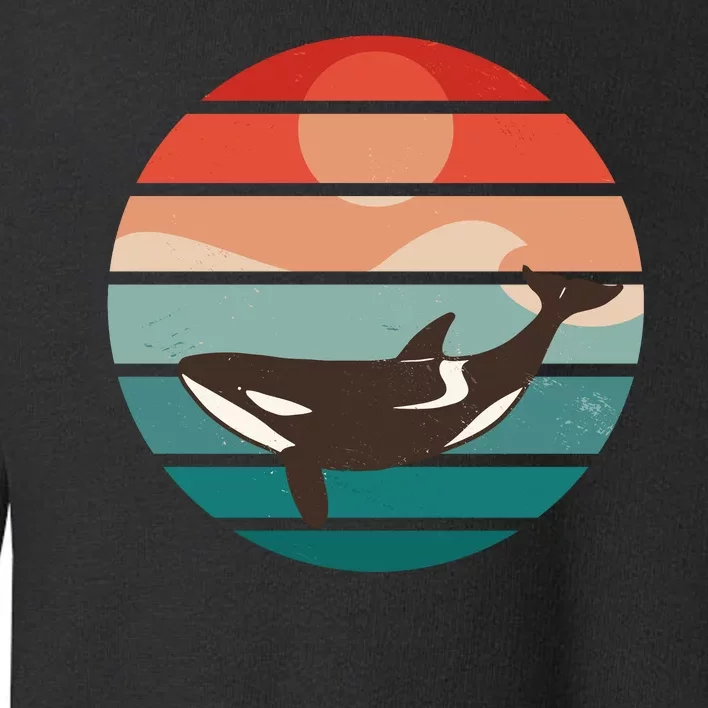 Killer Whale Retro Sunset Toddler Sweatshirt