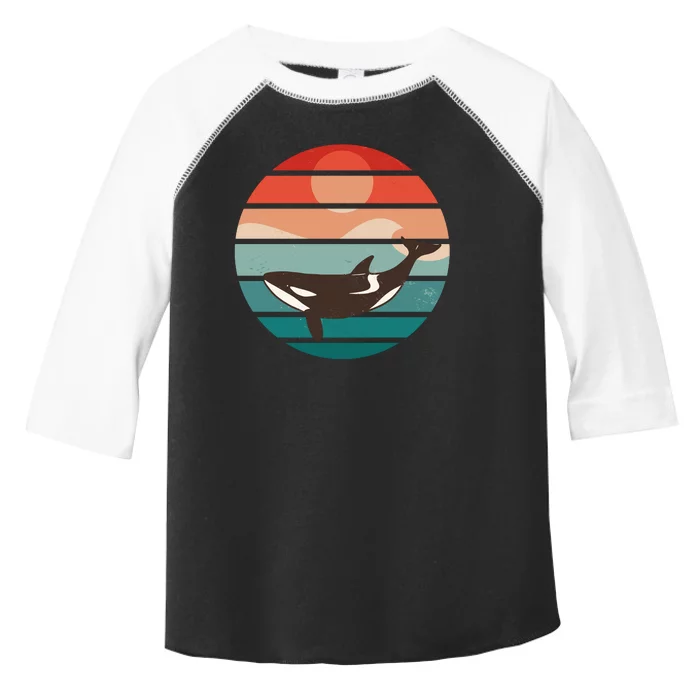 Killer Whale Retro Sunset Toddler Fine Jersey T-Shirt