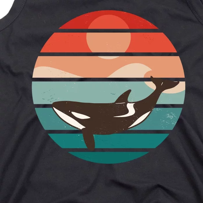 Killer Whale Retro Sunset Tank Top