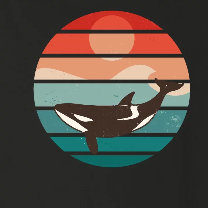 Killer Whale Retro Sunset Toddler Long Sleeve Shirt