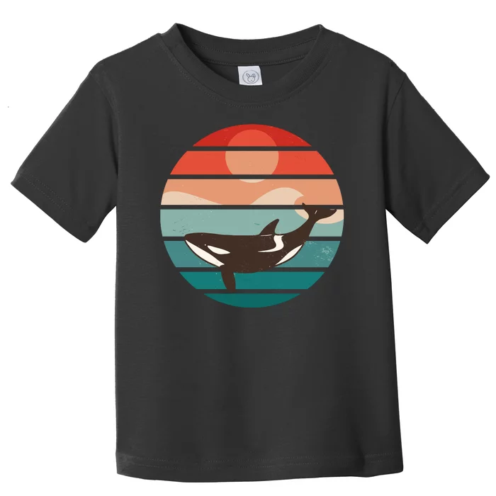 Killer Whale Retro Sunset Toddler T-Shirt