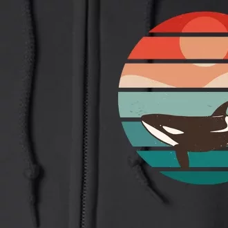 Killer Whale Retro Sunset Full Zip Hoodie