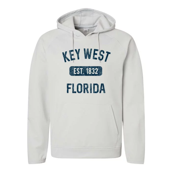 Key West Souvenirs Gift Florida Keys Fl Vintage Performance Fleece Hoodie