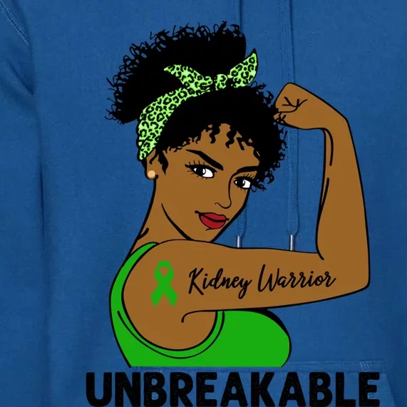 Kidney Warrior Strong Black Unbreakable Awareness Cool Gift Premium Hoodie