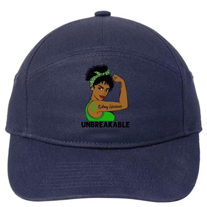 Kidney Warrior Strong Black Unbreakable Awareness Cool Gift 7-Panel Snapback Hat