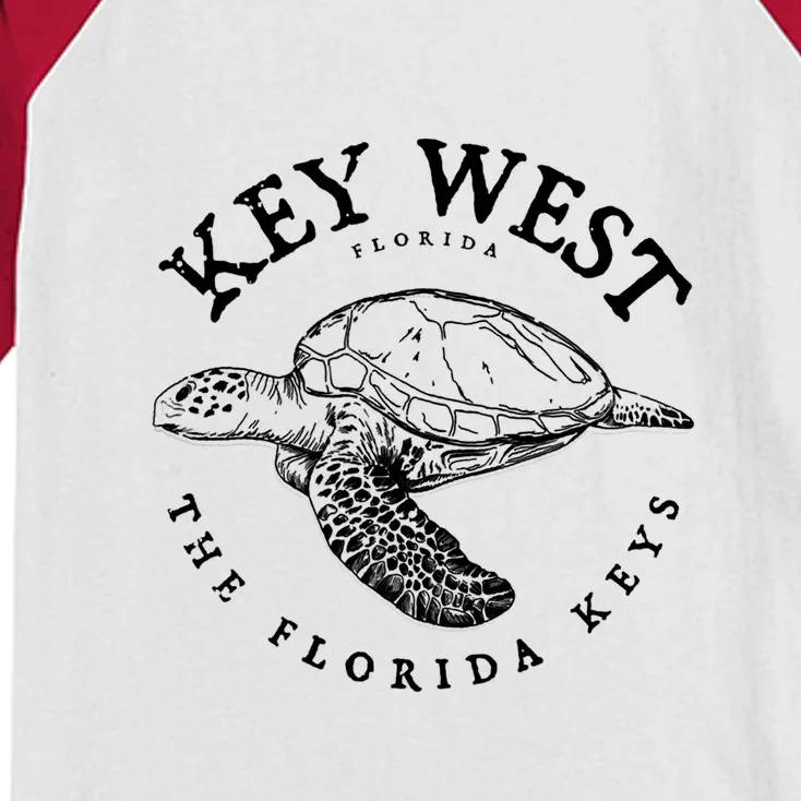 Key West Turtle Florida Keys Scuba Fishing Diving Tee Kids Colorblock Raglan Jersey