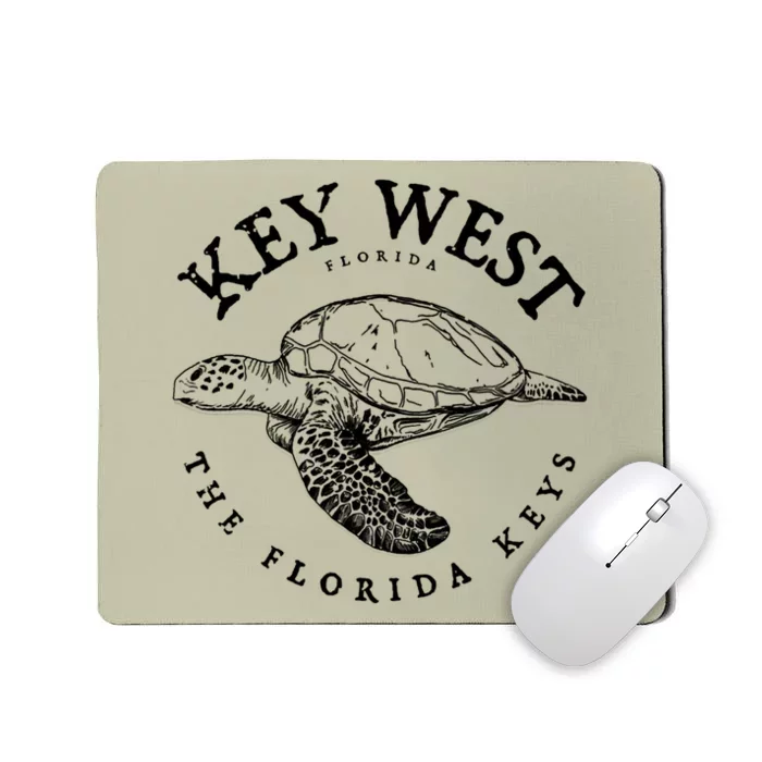 Key West Turtle Florida Keys Scuba Fishing Diving Tee Mousepad