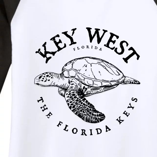 Key West Turtle Florida Keys Scuba Fishing Diving Tee Women's Tri-Blend 3/4-Sleeve Raglan Shirt