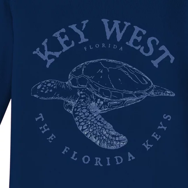 Key West Turtle Florida Keys Scuba Fishing Diving Baby Long Sleeve Bodysuit