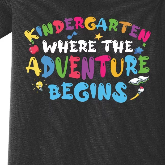 Kindergarten Where The Adventure Begins Back To School First Day Of School Baby Bodysuit