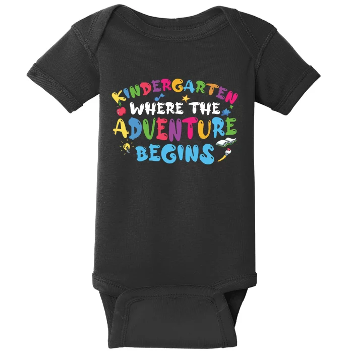 Kindergarten Where The Adventure Begins Back To School First Day Of School Baby Bodysuit