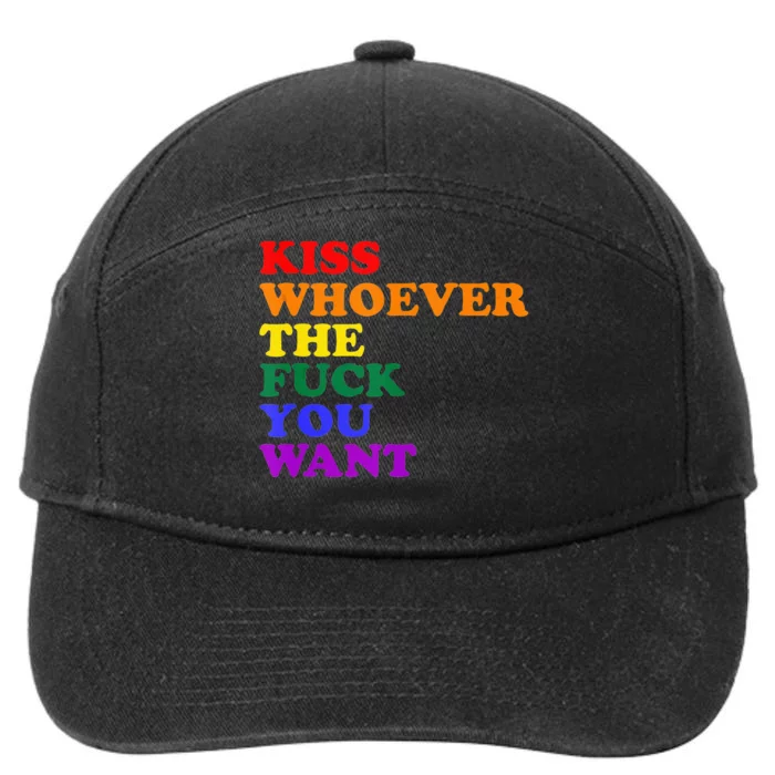 Kiss Whoever The Fuck You Want Lgbt 7-Panel Snapback Hat