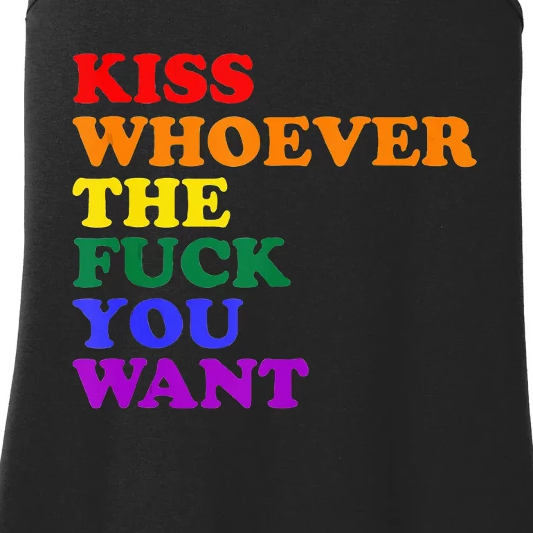 Kiss Whoever The Fuck You Want Lgbt Ladies Essential Tank