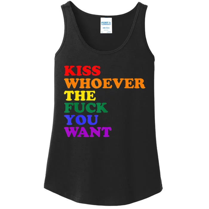 Kiss Whoever The Fuck You Want Lgbt Ladies Essential Tank