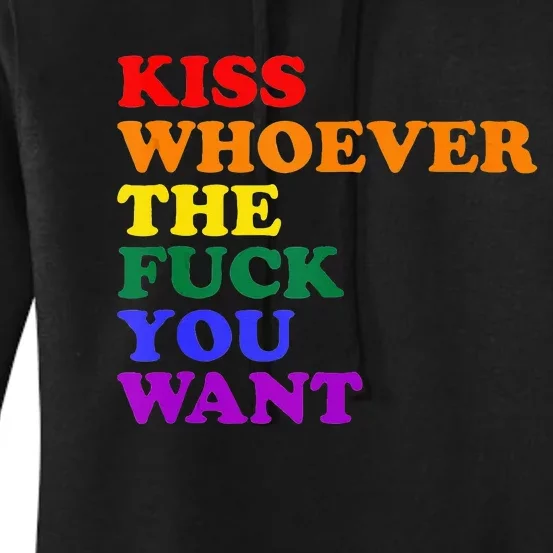 Kiss Whoever The Fuck You Want Lgbt Women's Pullover Hoodie