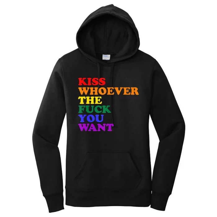 Kiss Whoever The Fuck You Want Lgbt Women's Pullover Hoodie