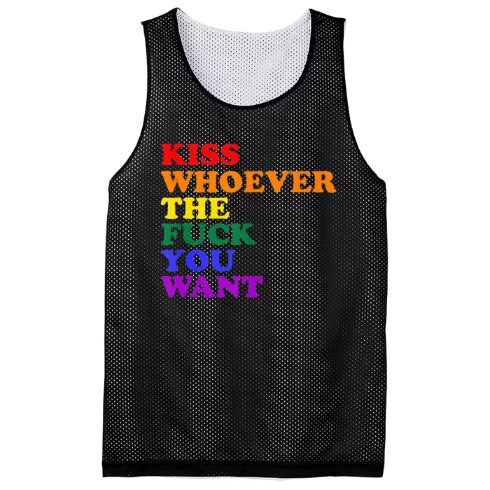 Kiss Whoever The Fuck You Want Lgbt Mesh Reversible Basketball Jersey Tank