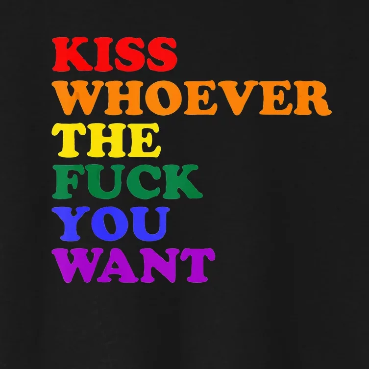 Kiss Whoever The Fuck You Want Lgbt Women's Crop Top Tee