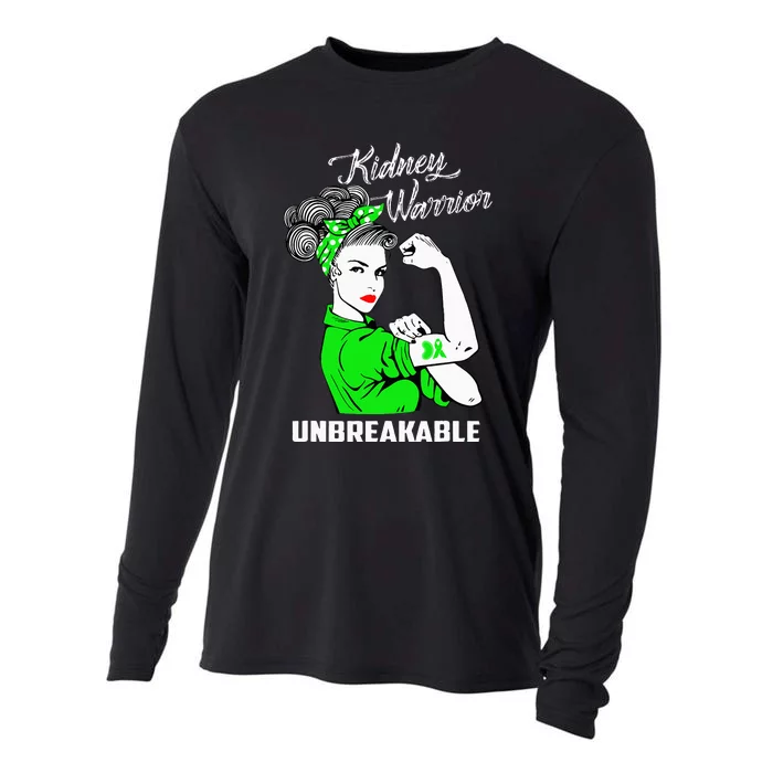 Kidney Warrior Unbreakable Kidney Awareness Gift Cooling Performance Long Sleeve Crew