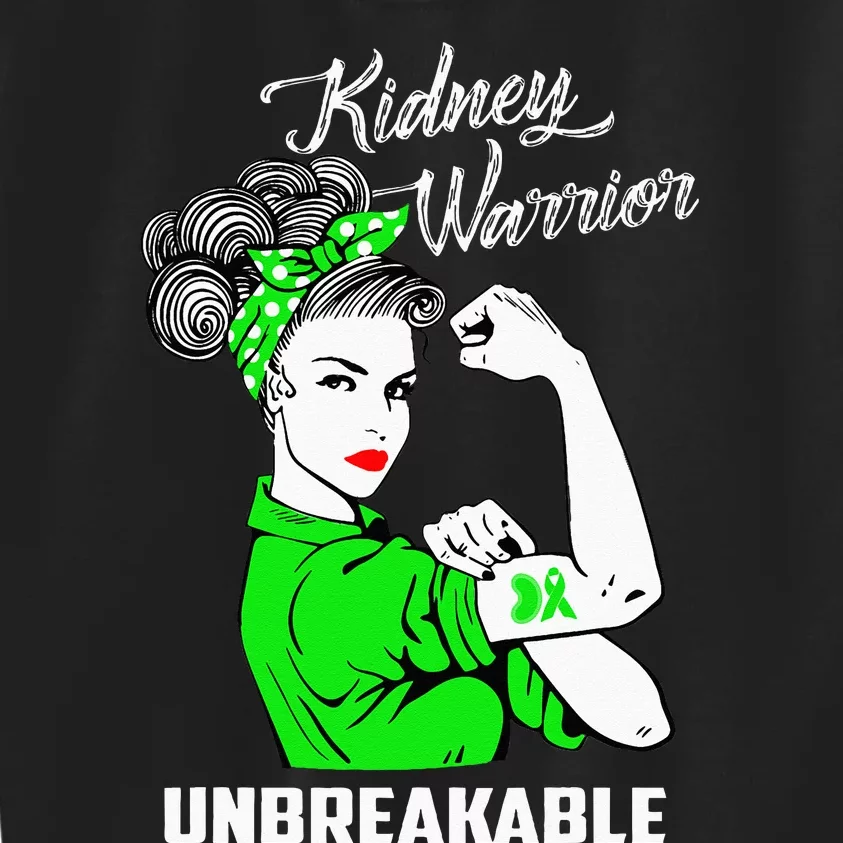 Kidney Warrior Unbreakable Kidney Awareness Gift Kids Sweatshirt