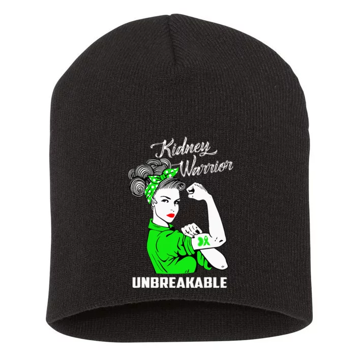 Kidney Warrior Unbreakable Kidney Awareness Gift Short Acrylic Beanie