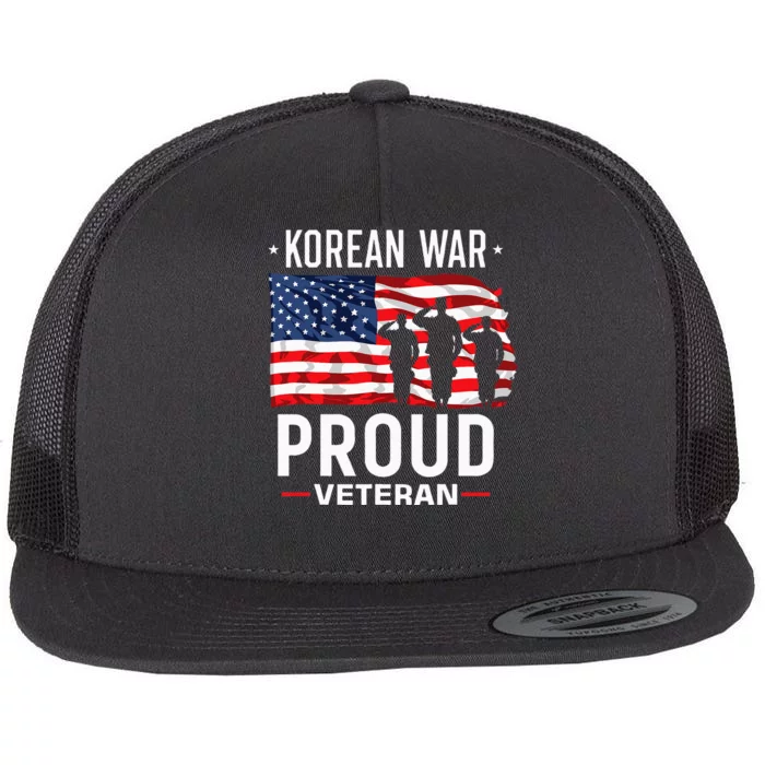 Korean War Veteran Flat Bill Trucker Hat