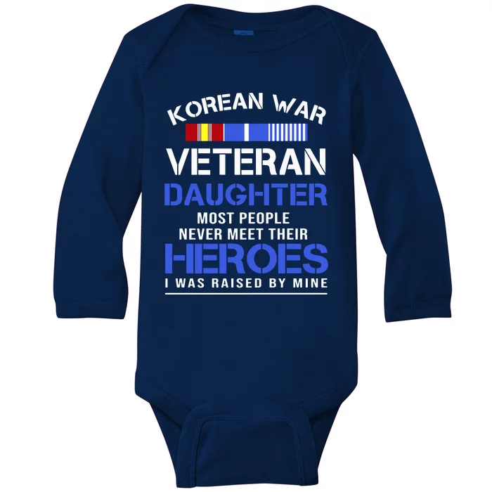 Korean War Veteran Daughter Gift For Daughter Baby Long Sleeve Bodysuit