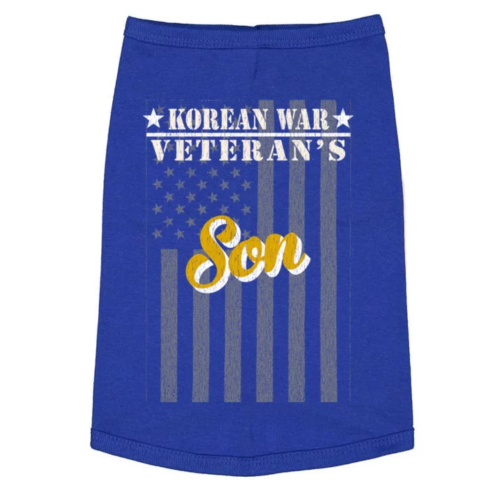 Korean War Veteran Son Proud American Flag Gift Doggie Tank