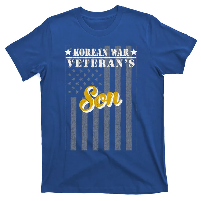 Korean War Veteran Son Proud American Flag Gift T-Shirt