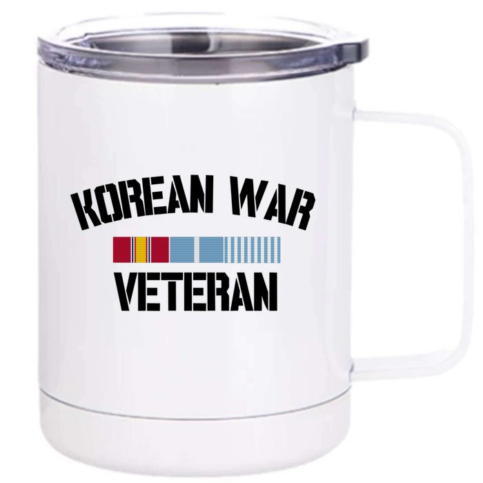 Korean War Veteran Pride Korea Service Ribbon Gift Front & Back 12oz Stainless Steel Tumbler Cup