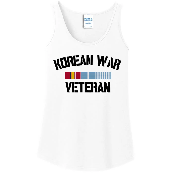 Korean War Veteran Pride Korea Service Ribbon Gift Ladies Essential Tank