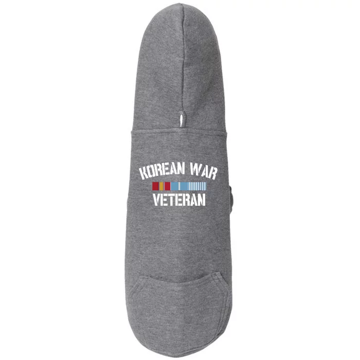 Korean War Veteran Pride Korea Service Ribbon Doggie 3-End Fleece Hoodie