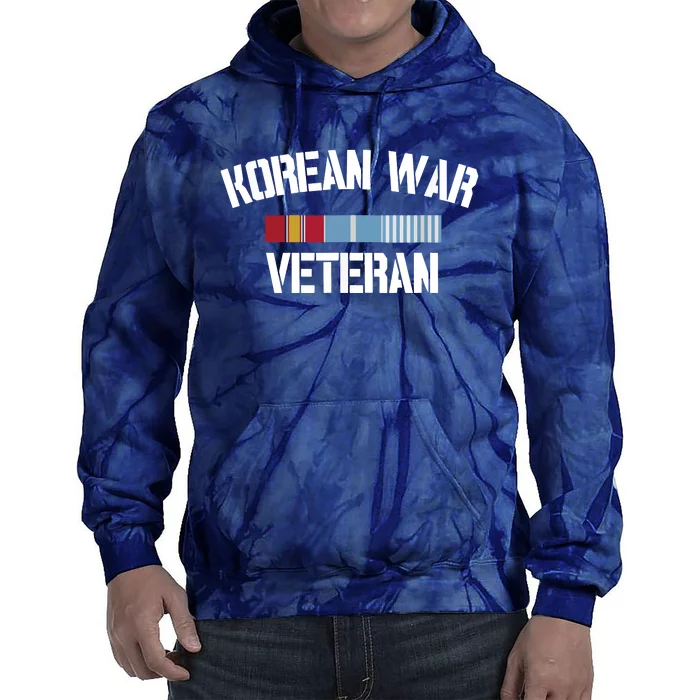 Korean War Veteran Pride Korea Service Ribbon Tie Dye Hoodie