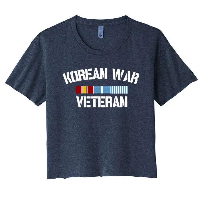 Korean War Veteran Pride Korea Service Ribbon Women's Crop Top Tee