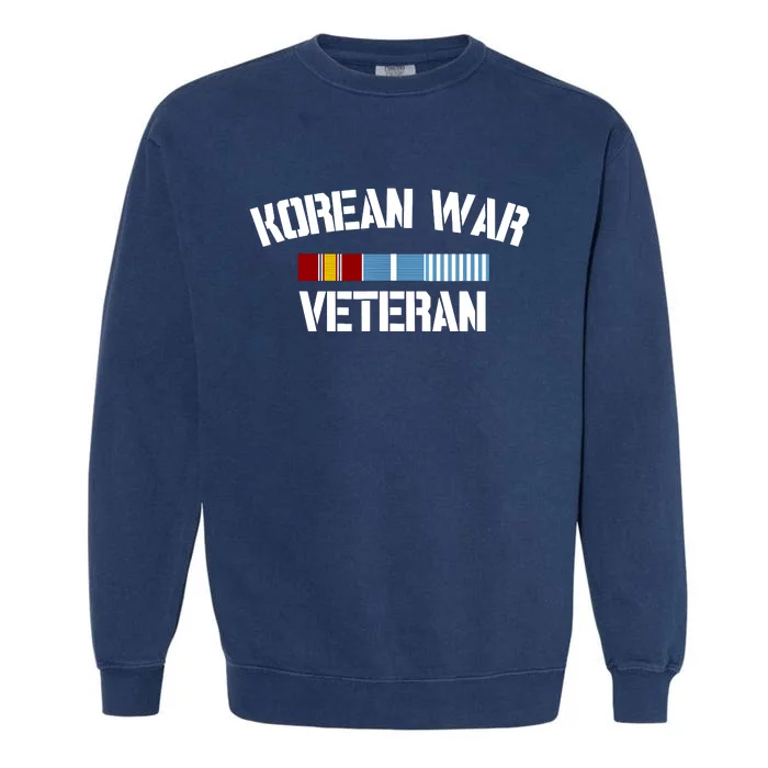 Korean War Veteran Pride Korea Service Ribbon Garment-Dyed Sweatshirt