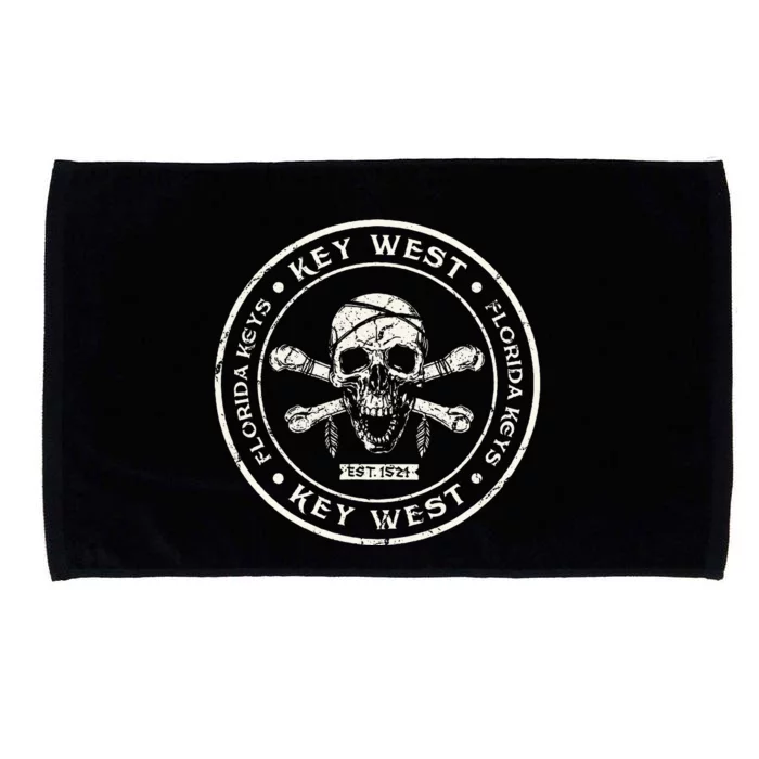 Key West Vacation Skull And Cross Bones Microfiber Hand Towel