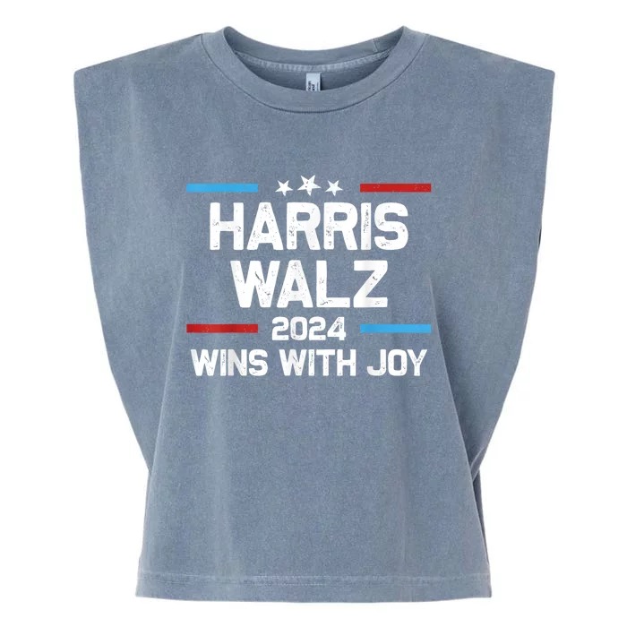 Kamala Wins With Joy Harris Waltz 2024 President Election Garment-Dyed Women's Muscle Tee