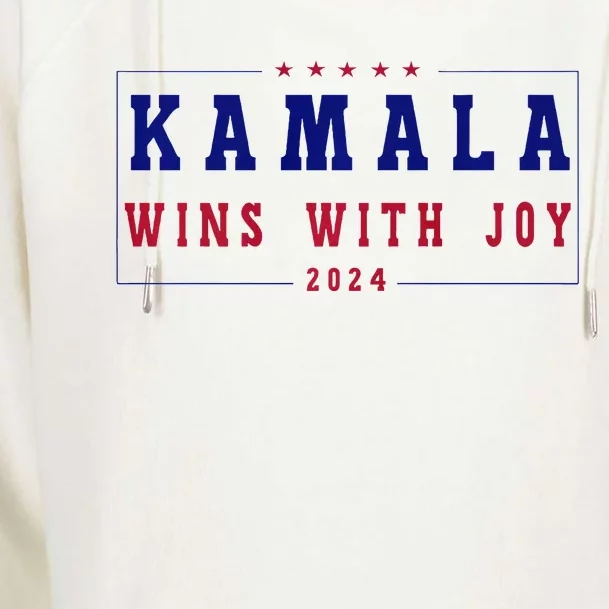 Kamala Wins With Joy Kamala Harris 2024 Premium Womens Funnel Neck Pullover Hood