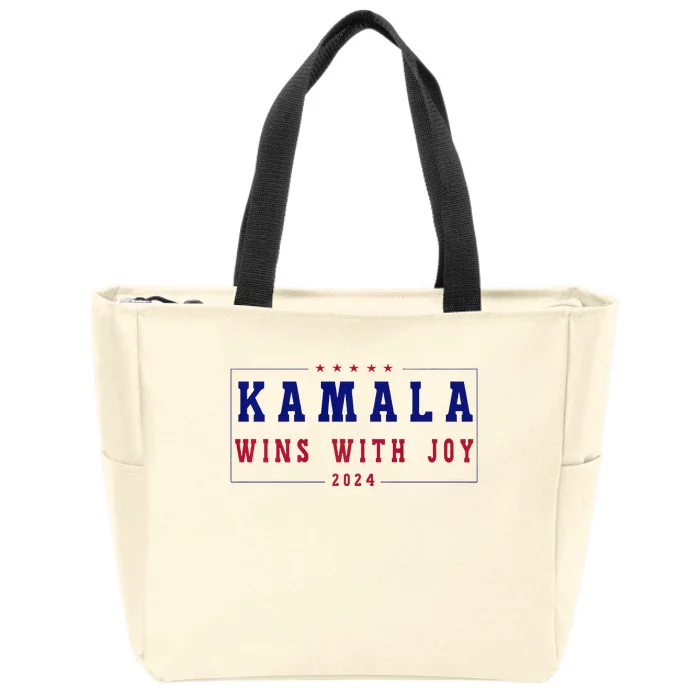 Kamala Wins With Joy Kamala Harris 2024 Premium Zip Tote Bag