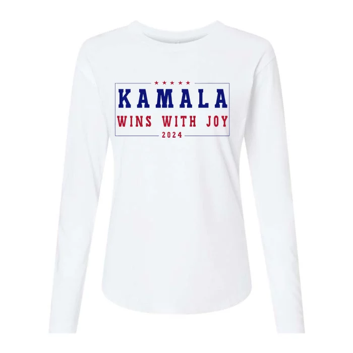 Kamala Wins With Joy Kamala Harris 2024 Premium Womens Cotton Relaxed Long Sleeve T-Shirt