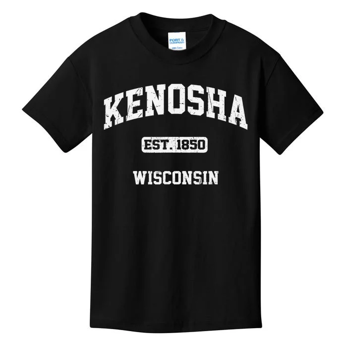 Kenosha Wisconsin WI vintage State Athletic style Kids T-Shirt