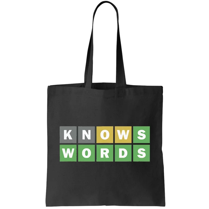 Knows Words Word Guessing Game Guess The Word Game Tote Bag