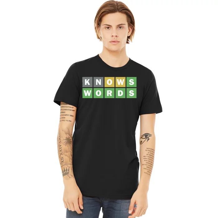 Knows Words Word Guessing Game Guess The Word Game Premium T-Shirt